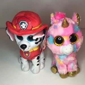 TY Beanie Boo Fantasia & TY Marshall Paw Patrol